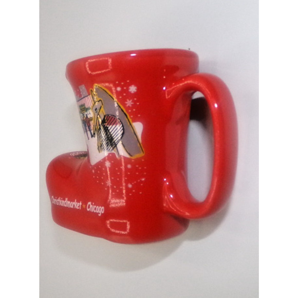 Vintage Christkindlmarket Chicago Christmas Mug 2006 Red Boot Gluhewein Mulled - Picture 9 of 11